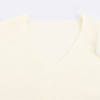 Casual V-neck Cuff Furry Knitted Dress