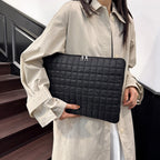 Solid Color Cloud Cotton Pleated Plaid Casual Simple Flat Storage Bag