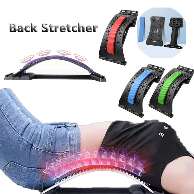 Back Stretcher Adjustable Back Cracker Massage Waist Neck Fitness Lumbar Cervical Spine Support Pain Relief Hover Image