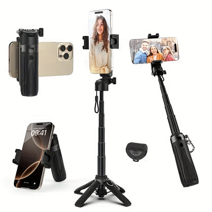 16 Inch Extendable Selfie Stick Wireless Remote Quadpod 360