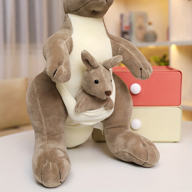 2in1 Kangaroo Family Plush Toy Mommy And Baby Kangaroo