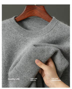 Round Neck Pullover Leisure Knitted Sweater For Men