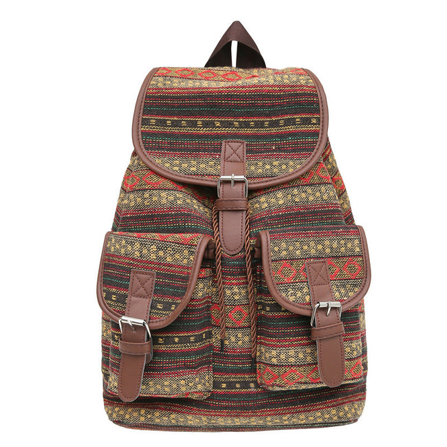 Large Capacity Contrast Color Scheme National Style Trendy Backpack Main Image