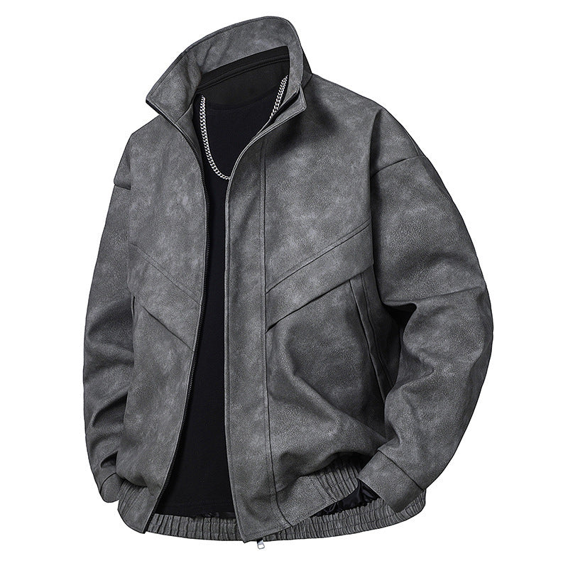 All-matching And Handsome Slim Fit Leather Coat