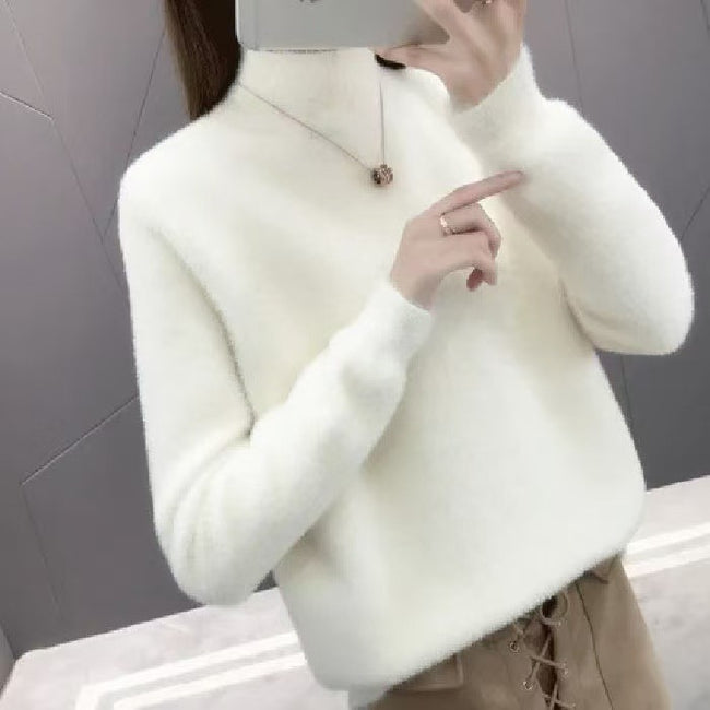 Women's Half Turtleneck Solid Color Bottoming Shirt Hover Image