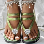 Floral Pattern Flip-Flops Comfortable Casual Summer Beach Slippers - Anklet Not Included