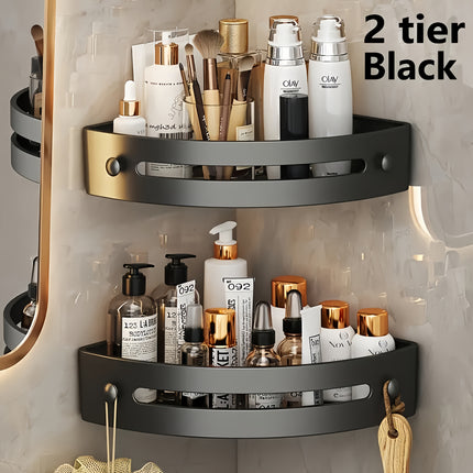 Two Pack Corner Shower Caddy No Drill Adhesive Wall Mount