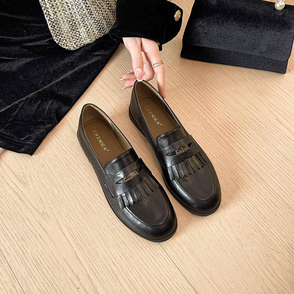 British Style Retro Round Toe Women's Loafers
