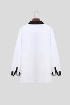 A Handsome Business And Fashionable Long-sleeved Shirt With Contrasting Colors For A Teenage Man