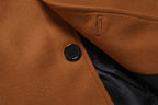 A Solid-color, Form-fitting Woolen Coat For Middle-aged And Young Men In Autumn