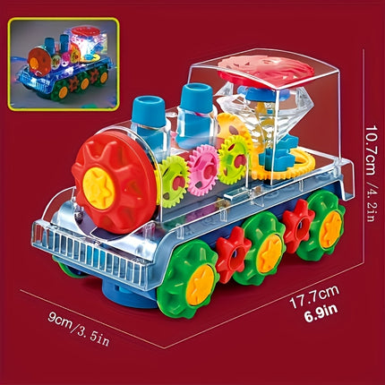 Transparent Toy Train With 360 Rotation And Musical Lights