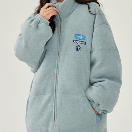 Star And Letter Graphic Zip Jacket Y2K Streetwear Coat