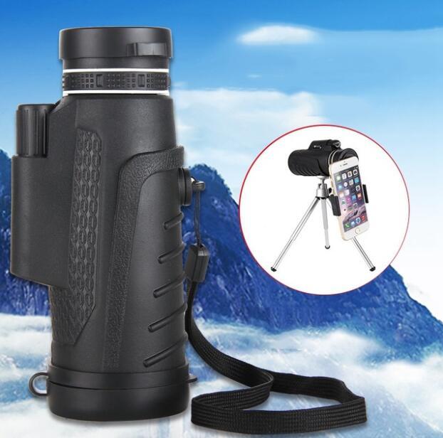 Compatible with Apple, High Quality 40X60 HD Zoom Telephoto Monocular Telescope With Clip + Tripod For Mobile Phone Hover Image
