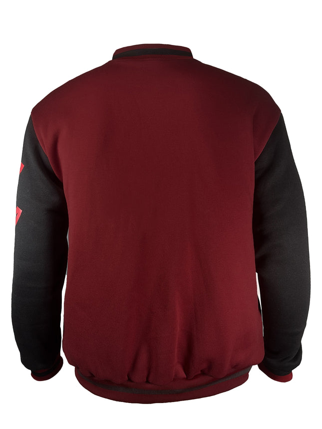 Mens Casual Letter Print Color Block Varsity Jacket