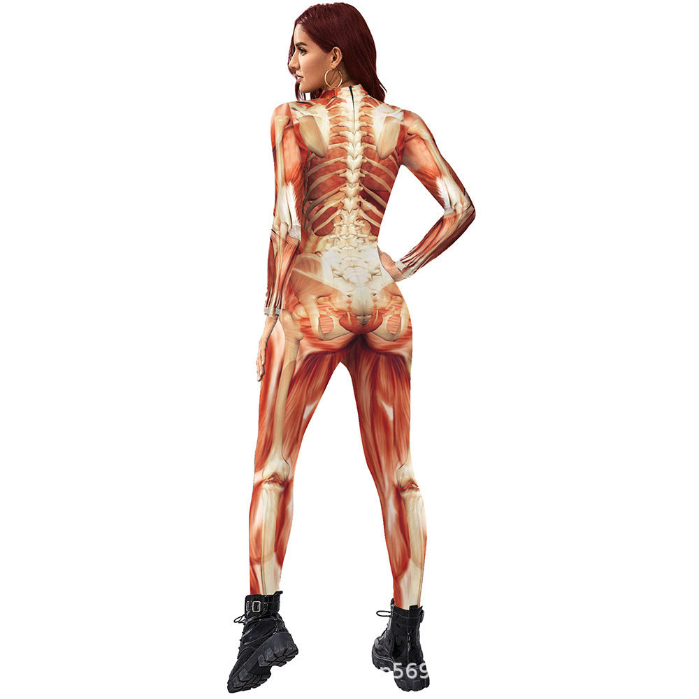 Simulation Skeleton One-piece Tights