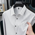 Spring And Autumn New Vertical Striped Shirt Men