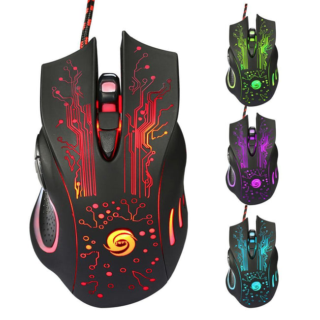USB Wired Gaming Mouse 5500DPI Adjustable 7 Buttons LED Backlit Professional Gamer Mice Ergonomic Computer Mouse for PC Laptop Hover Image
