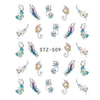 1pcs Nail Sticker Butterfly Flower Water Transfer Decal Sliders for Nail Art Decoration Tattoo Manicure Wraps Tools Tip JISTZ508