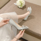 Pointed High Heels Female Silver