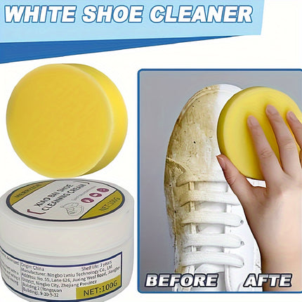 100G No Water Shoe Cleaning Paste For White Leather