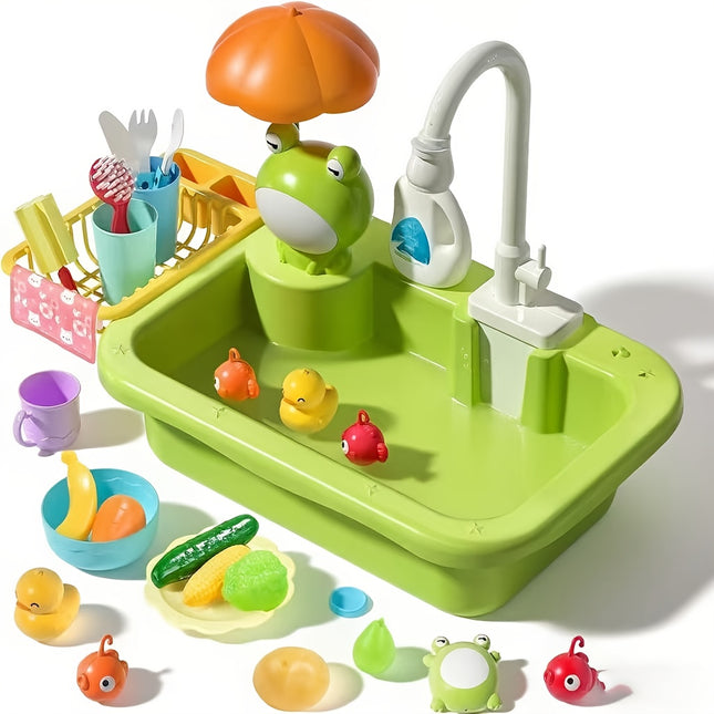 Play Sink With Running Water Kitchen Toy With Faucet