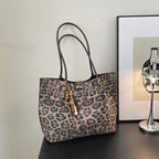 Leisure Large Capacity Leopard Print Hand-held Tote Shoulder Bag