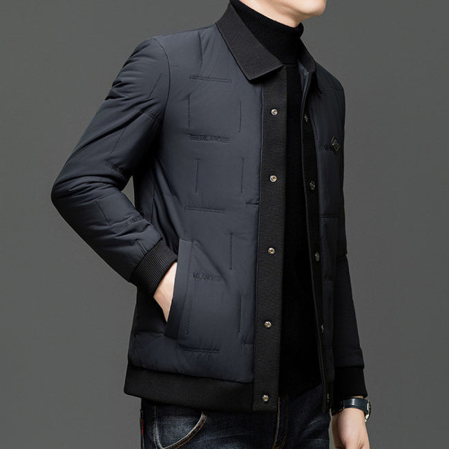 Padded Coat Lapel Round Hem Jacket Main Image