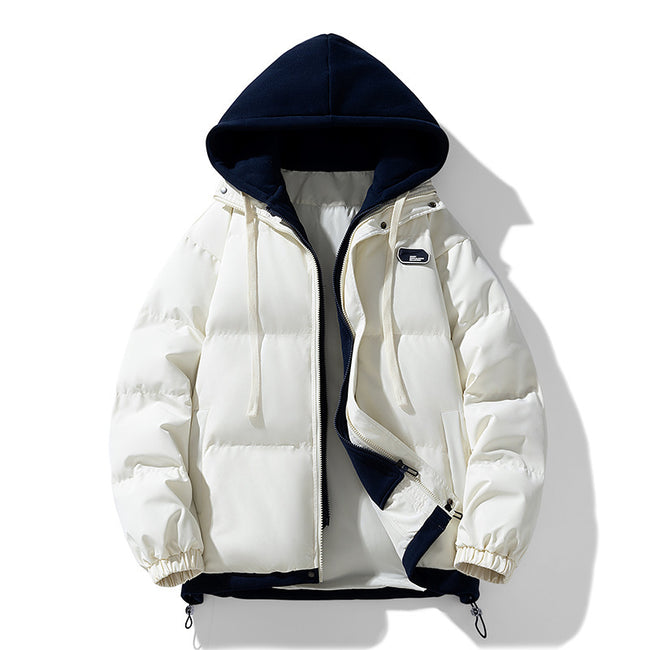 Fake Two-piece Cotton-padded Coat Thickened Hooded Warm Jacket Main Image