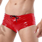 Sexy Bright Mirror PU Leather Men's Underwear Leather