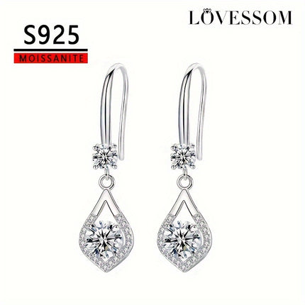 Sterling Silver Moissanite Water Drop Earrings 925 Gift