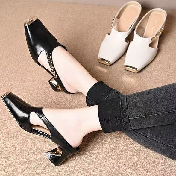 Metal Tilta French Retro Summer Square Toe Sandals Hover Image