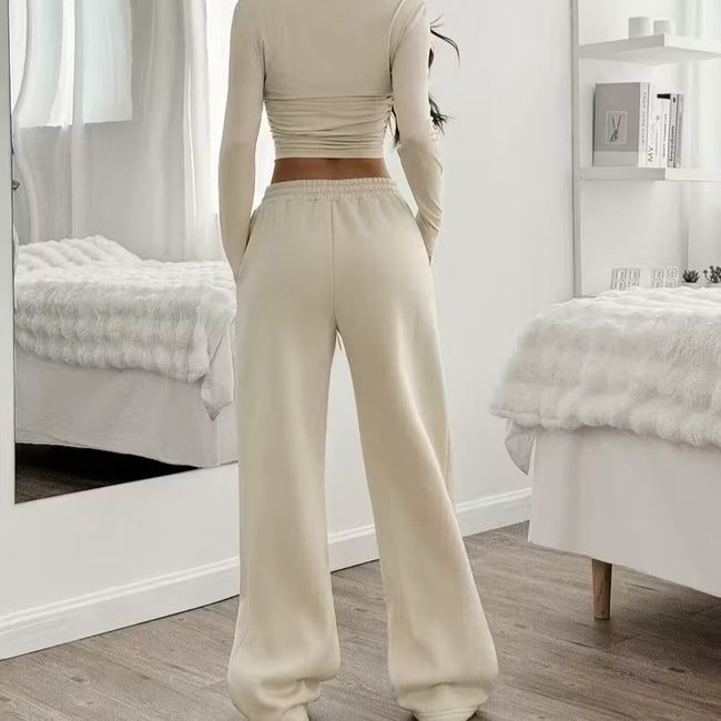 European And American Women's New Long Sleeve Solid Color Vest Pants Suit Main Image