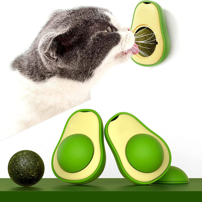 Cute Avocado Catnip Toys Cat Teeth Cleaning Toy Cat Supplies Catnip Mini Cat Treat Toys Interactive Pet Toys Pet Products Pet Avocado Ball Cute Funny Mint Cleaning Teeth Toy For Cat Supplies Hover Image