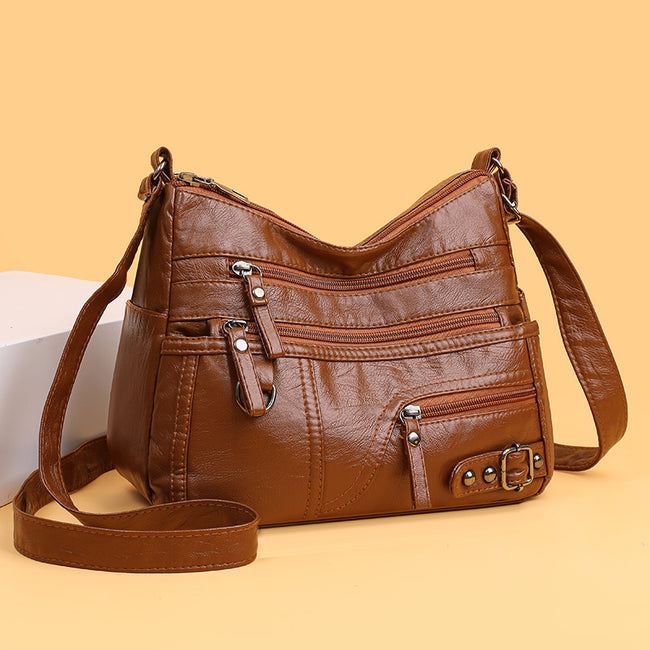Korean Style Multi-pocket PU Soft Leather Bag Hover Image