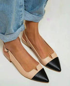 Spring 2024 Summer New Women's Shoes Pointed Flat Bottom Pumps Color Matching Low Heel Shoes