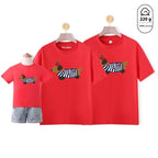Dog Western Style Mother-daughter Matching Outfit Cotton Short Sleeve Contrast Color Korean Style