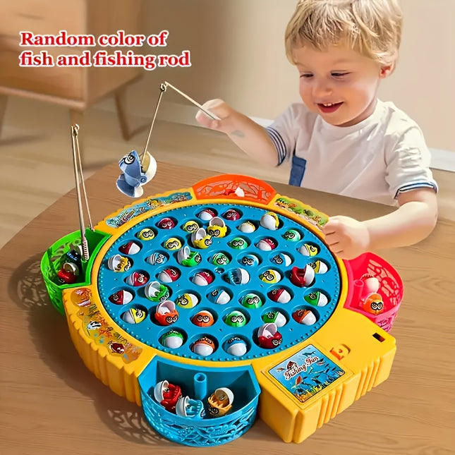 Electric Fishing Game Toy 45 Fish Rotating Rod Gift Ages 3-8