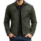 Men's Lapel Casual Trendy Leather Jacket