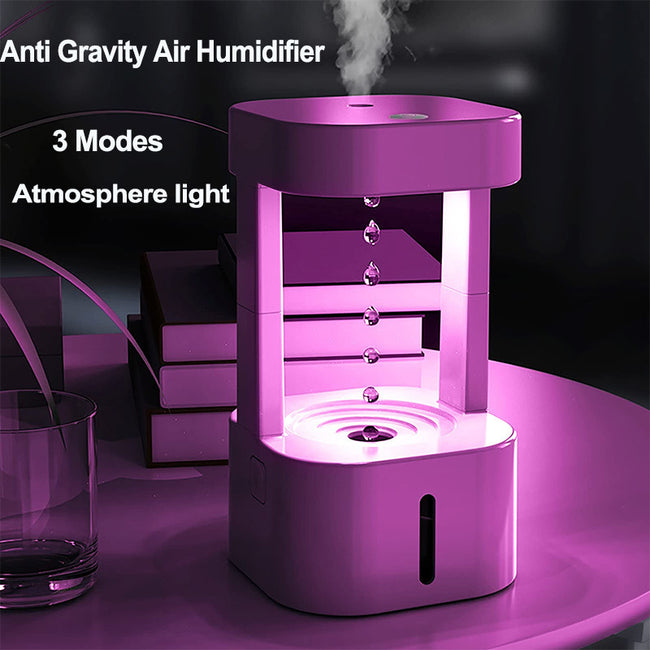 Creative Anti-gravity Water Drop Humidifier Air Conditioning Mist Spray Household Quiet Bedroom Office With 580ML Water Tank Main Image