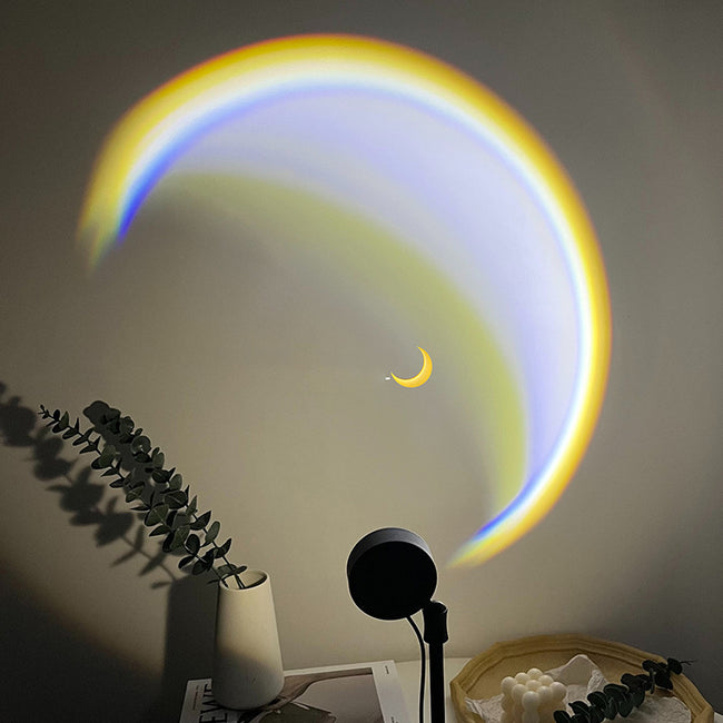 INS USB Moon Lamp LED Rainbow Neon Night Sunset Light Projector Photography Wall Atmosphere Lighting For Bedroom Home Decor Main Image