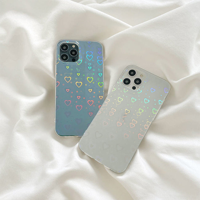 Laser Colorful Love For Double-sided Coated Silicone Phone Case Main Image