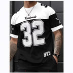 Summer Menswear Casual Digital Printed Round Neck Short Sleeve T-shirt