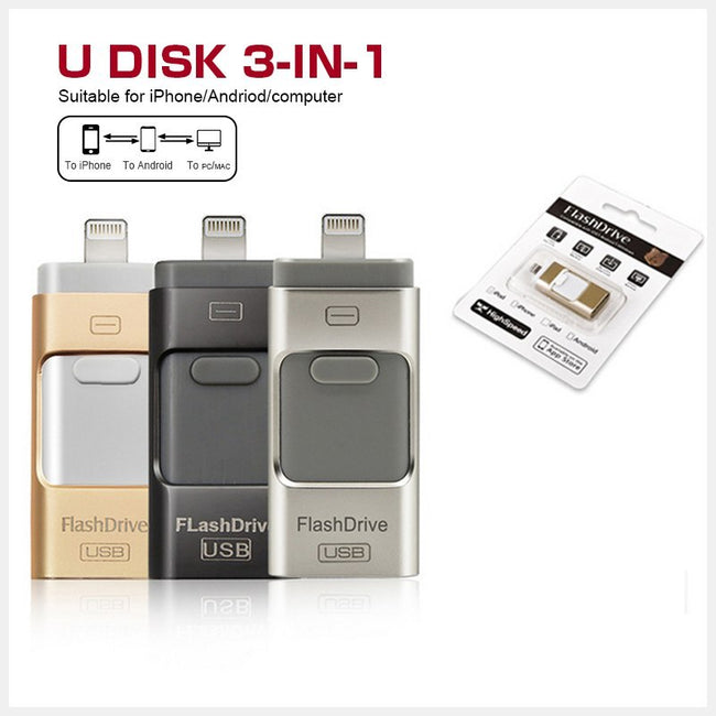 Three In One OTG USB Flash Disk For Computer And Mobile Phone Hover Image