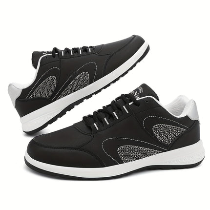 Mens Casual Sneakers Mid Top Striped Navy Black Lace Up