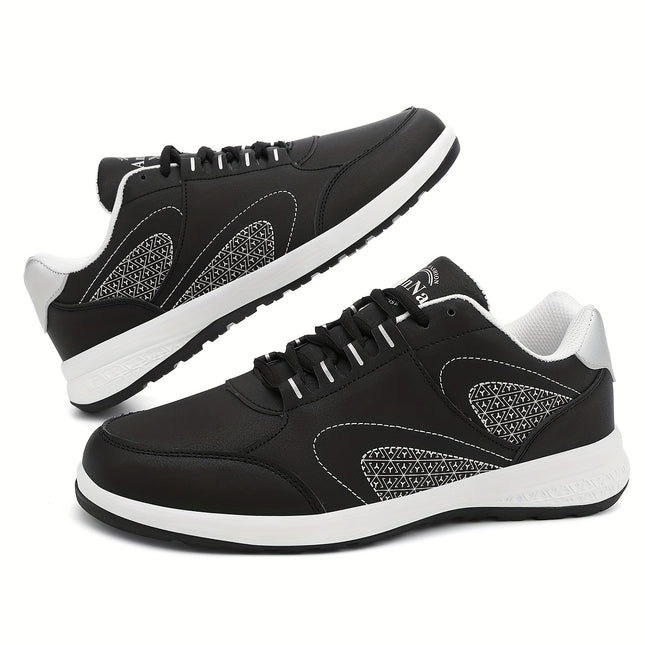 Mens Casual Sneakers Mid Top Striped Navy Black Lace Up