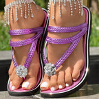 Floral Pattern Flip-Flops Comfortable Casual Summer Beach Slippers - Anklet Not Included