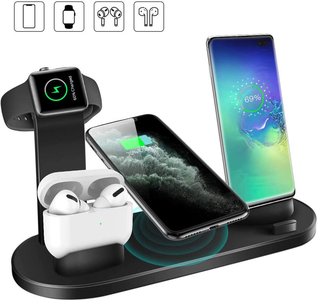 Wireless Charger 4 In 1 Charging Station For AppleIWatch Series 8 7 I-Phone 15 14 13 12 Pro Airpods Pro 3 2 Charging Stand Dock Hover Image