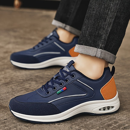 Mens Casual Skate Sneakers Low Top Breathable PU Upper