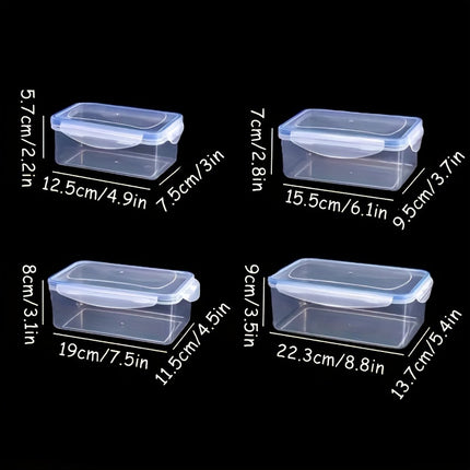 Eight Piece Transparent Storage Containers Sealing Lids