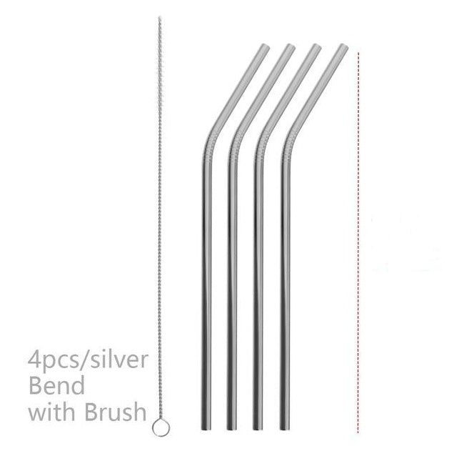 Colourful Reusable Stainless Steel Straws Main Image